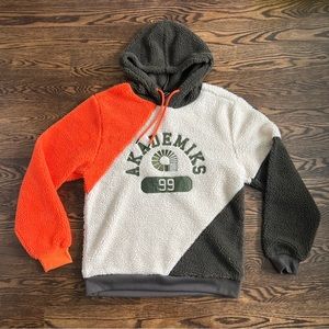 Vintage 2000s Y2K Akademiks Men’s Hip Hop Streetwear Fuzzy Teddy Sherpa Hoodie